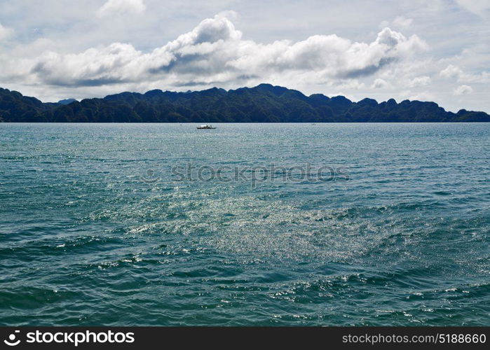 from a boat in philippines snake island near el nido palawan beautiful panorama coastline sea and rock