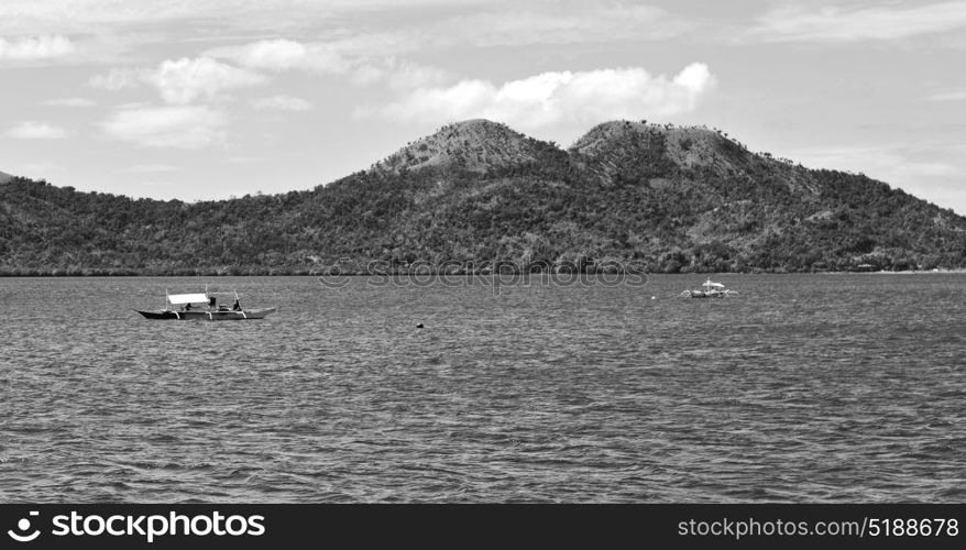 from a boat in philippines snake island near el nido palawan beautiful panorama coastline sea and rock