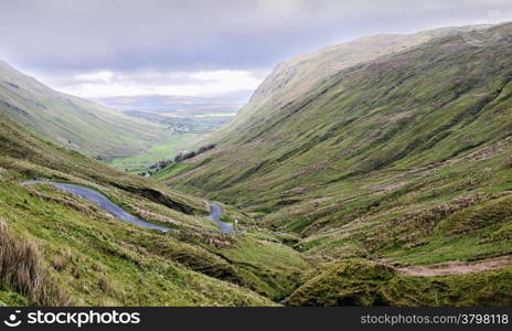 From Glencolumbkille a road heads inland towards Ardara, through the wild and picturesque Glengesh Pass where the road meanders through sloping mountainous terrain.
