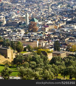 from high in the village morocco africa field and constructions