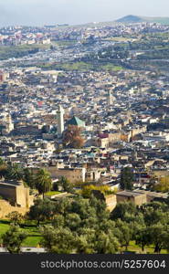 from high in the village morocco africa field and constructions