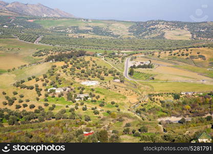 from high in the village morocco africa field and constructions