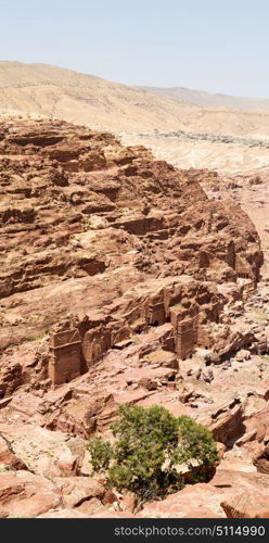 from high the antique site of petra in jordan the beautiful wonder of the world