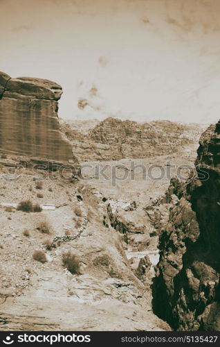 from high the antique site of petra in jordan the beautiful wonder of the world