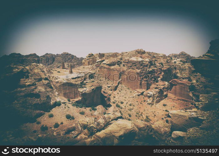 from high the antique site of petra in jordan the beautiful wonder of the world