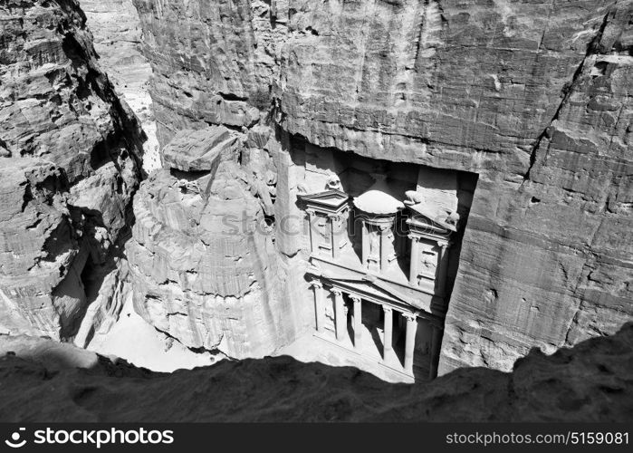 from high the antique site of petra in jordan the beautiful wonder of the world