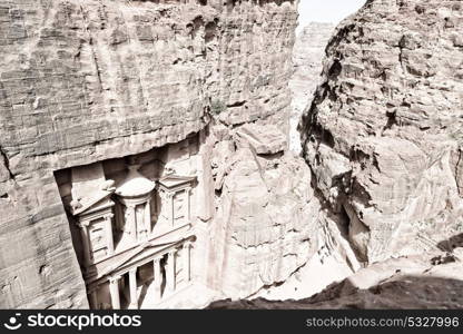 from high the antique site of petra in jordan the beautiful wonder of the world