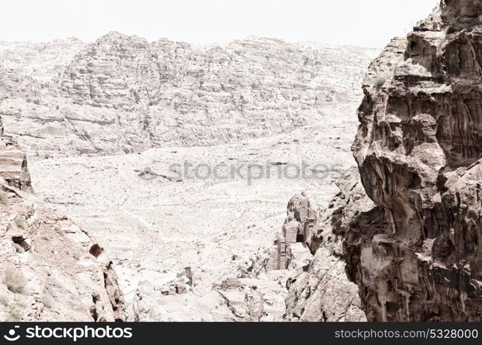 from high the antique site of petra in jordan the beautiful wonder of the world