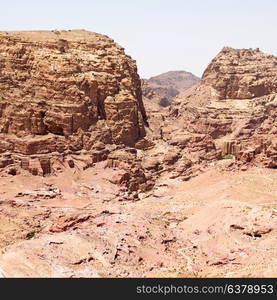 from high the antique site of petra in jordan the beautiful wonder of the world