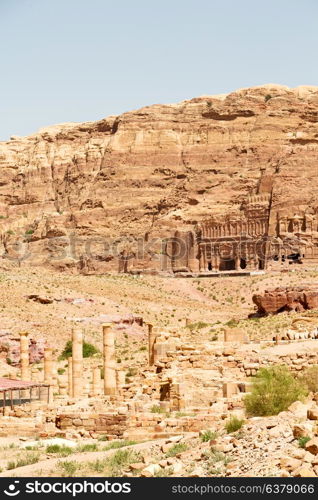 from high the antique site of petra in jordan the beautiful wonder of the world