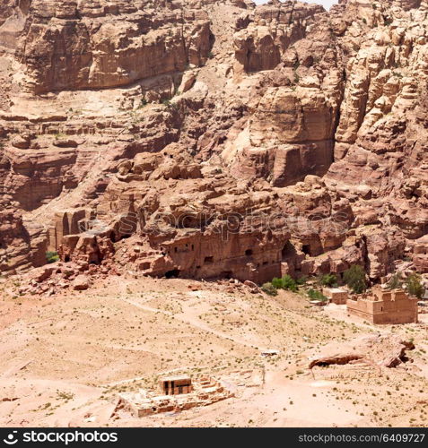 from high the antique site of petra in jordan the beautiful wonder of the world