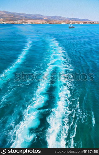 from the boat greece islands in mediterranean sea and sky