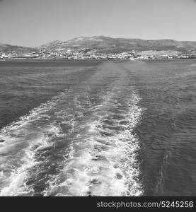 from the boat greece islands in mediterranean sea and sky