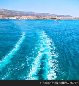 from the boat greece islands in mediterranean sea and sky