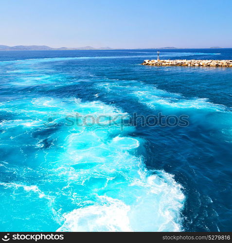 from the boat greece islands in mediterranean sea and sky