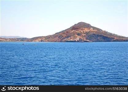 from the boat sea and sky in mediterranean sea santorini greece europe