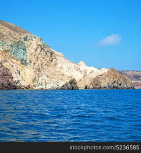 from the boat sea and sky in mediterranean sea santorini greece europe