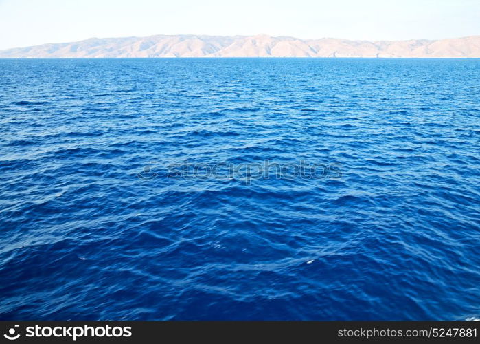 from the boat sea and sky in mediterranean sea santorini greece europe