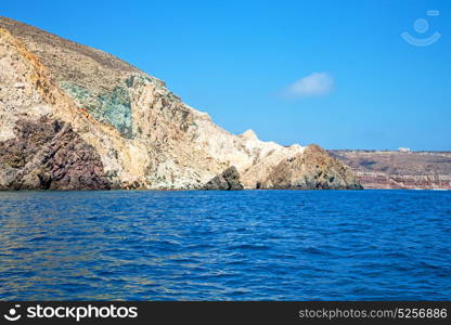 from the boat sea and sky in mediterranean sea santorini greece europe