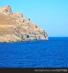 from the boat sea and sky in mediterranean sea santorini greece europe