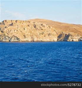 from the boat sea and sky in mediterranean sea santorini greece europe