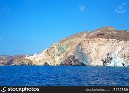 from the boat sea and sky in mediterranean sea santorini greece europe