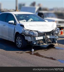 Front car crash accident