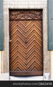 Front Door. Wood door