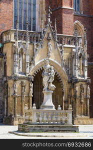 Front entrance to the Cathedral of St. John Baptist. Wroclaw. Poland