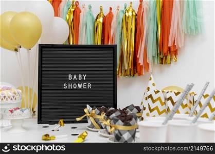 front view beautiful baby shower concept