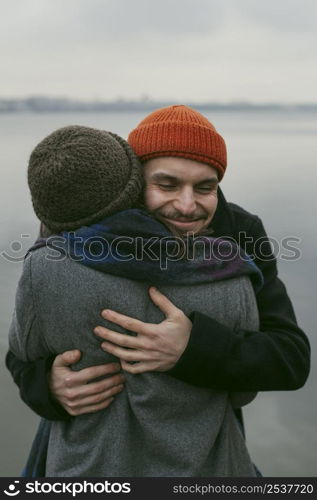 front view beautiful happy couple 14