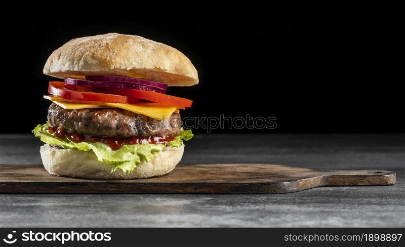 front view burger with veggies meat 2. Resolution and high quality beautiful photo. front view burger with veggies meat 2. High quality beautiful photo concept