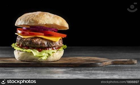 front view burger with veggies meat 2. Resolution and high quality beautiful photo. front view burger with veggies meat 2. High quality beautiful photo concept