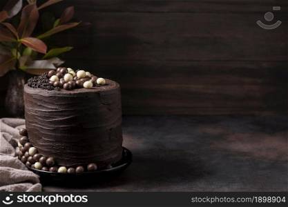 front view chocolate cake concept. Resolution and high quality beautiful photo. front view chocolate cake concept. High quality beautiful photo concept