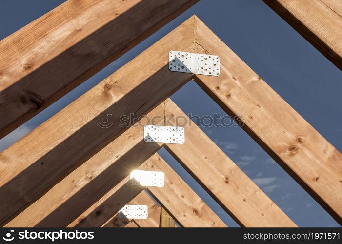 front view construction roof. High resolution photo. front view construction roof. High quality photo