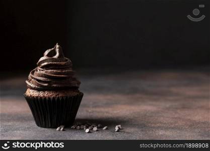 front view cupcake with copy space. Resolution and high quality beautiful photo. front view cupcake with copy space. High quality beautiful photo concept