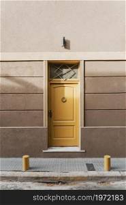 front view cute residential door city. High resolution photo. front view cute residential door city. High quality photo
