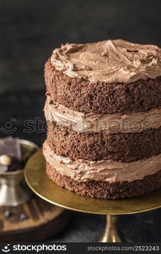 front view delicious chocolate cake concept 11