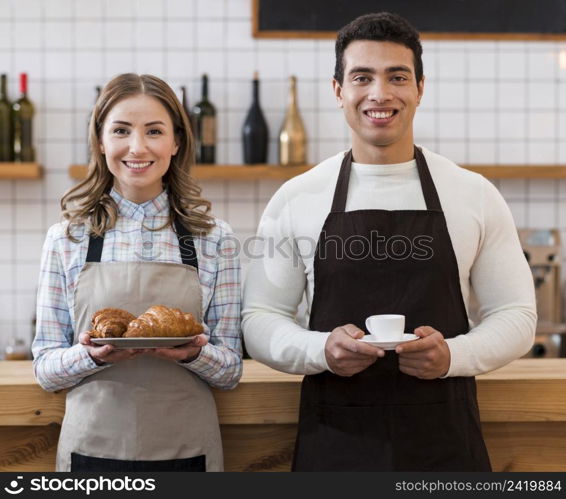 front view friends barista