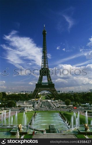 Front view of Eiffel tower, Paris, France