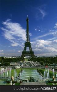 Front view of Eiffel tower, Paris, France