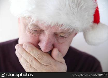 front view of mature man feeling ill