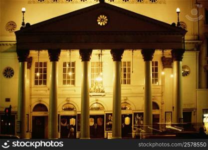 Front view of Theatre Royal Haymarket in London, England