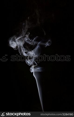 Front view of three shapes of smoke