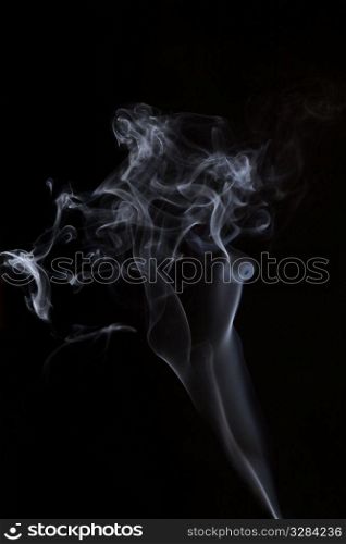 Front view of three shapes of smoke