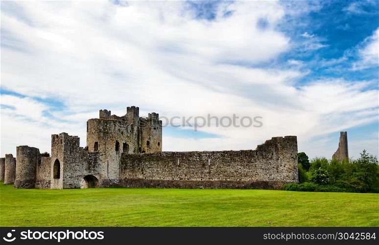 Front view of Trim Castle in Trim, County Meath, Ireland Europe. Front view of Trim Castle in Ireland