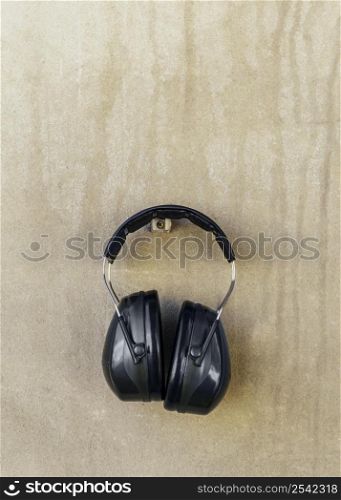 front view pair headphones job safety