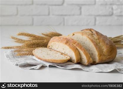 front view sliced fresh bread. High resolution photo. front view sliced fresh bread. High quality photo