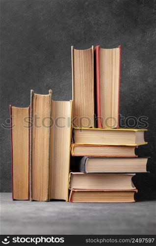 front view stack books 2