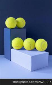 front view tennis balls pedestal shapes